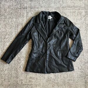Princess Polly Black Faux Leather Blazer